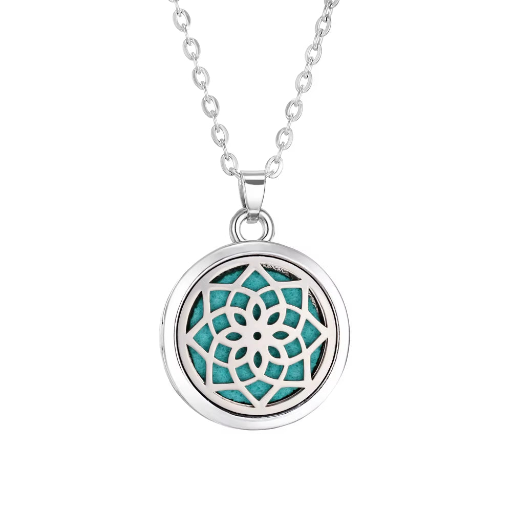 New Tree of Life Aromatherapy Necklace Essential Oil Diffuser Perfume Locket Pendant Necklaces Women Aroma Jewelry Gift