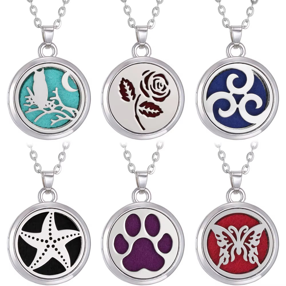 New Tree of Life Aromatherapy Necklace Essential Oil Diffuser Perfume Locket Pendant Necklaces Women Aroma Jewelry Gift