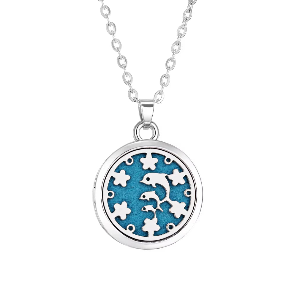New Tree of Life Aromatherapy Necklace Essential Oil Diffuser Perfume Locket Pendant Necklaces Women Aroma Jewelry Gift