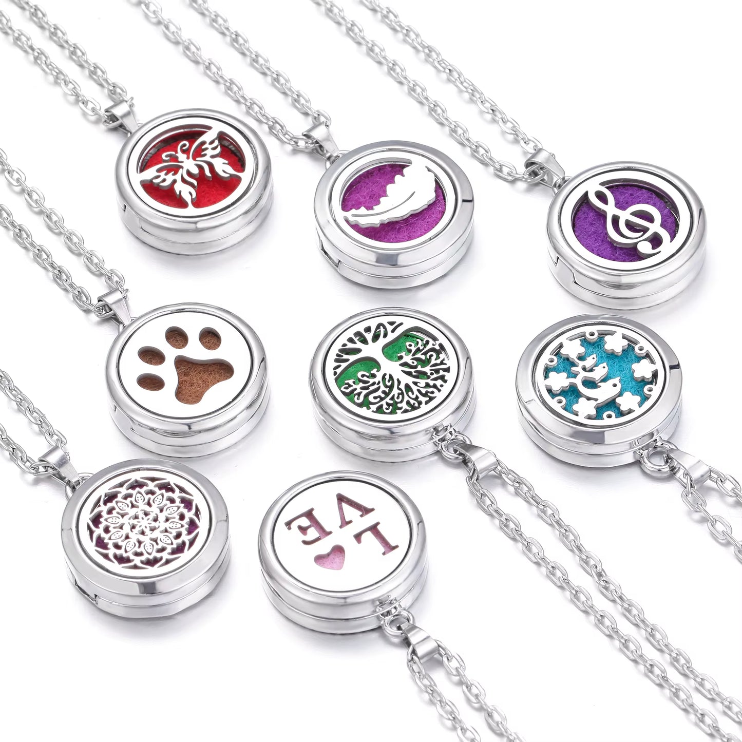 New Tree of Life Aromatherapy Necklace Essential Oil Diffuser Perfume Locket Pendant Necklaces Women Aroma Jewelry Gift